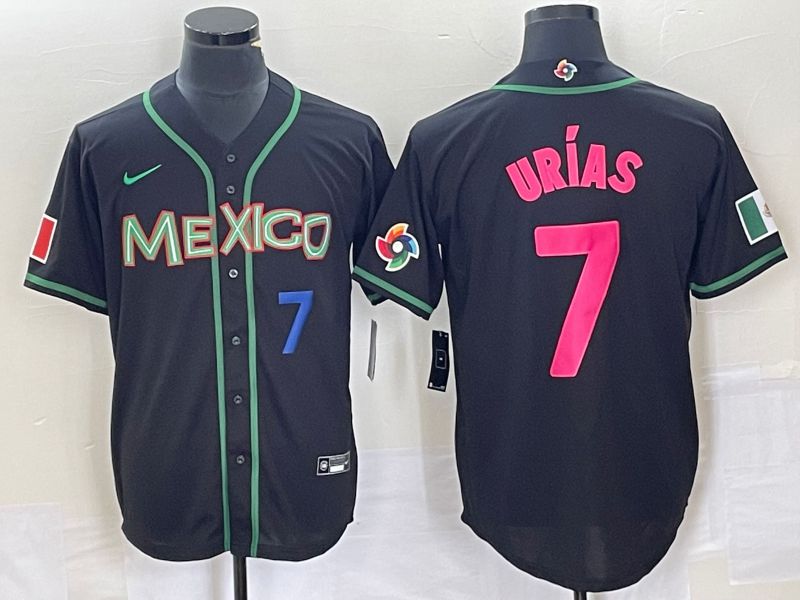 Men 2023 World Cub Mexico #7 Urias Black pink Nike MLB Jersey41->more jerseys->MLB Jersey